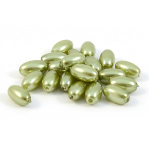 OVAL GLASS PEARL, 4X7MM, OLIVE COLOR*